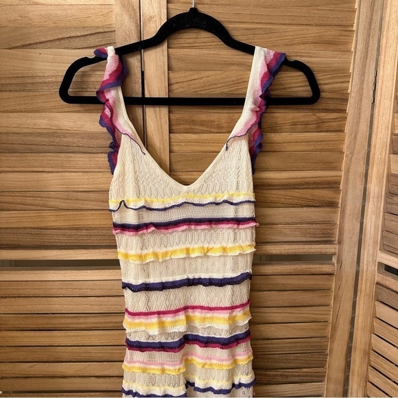 Sezane Robe Marla Ecru Multicolar Dress Size S - Picture 4 of 8